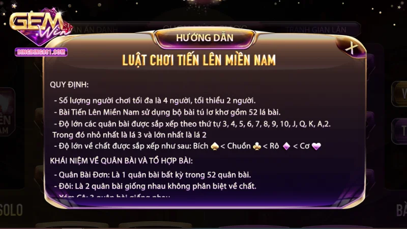 Tiến Lên Miền Nam - Khẳng định vị thế số 1 tại Gemwin 3 Hướng dẫn cách chơi và xếp bài tiến lên miền nam gemwin