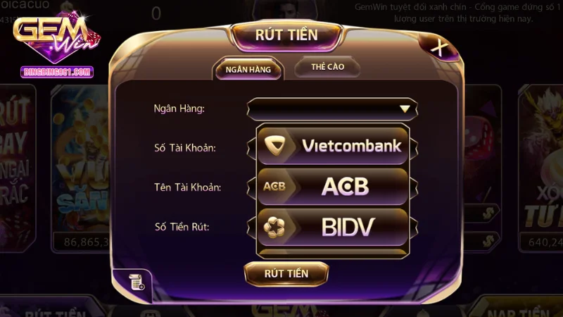 Game Nổ Hũ Siêu Anh Hùng - Vũ trụ marvel ngay tại Gemwin 9 Thao tác rút thưởng khi thắng game tại Gemwin cũng chỉ 4 bước