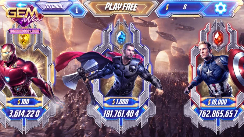 Game Nổ Hũ Siêu Anh Hùng - Vũ trụ marvel ngay tại Gemwin 8 Nhấn key words hoặc tìm kiếm nổ hũ siêu anh hùng trên web gemwin