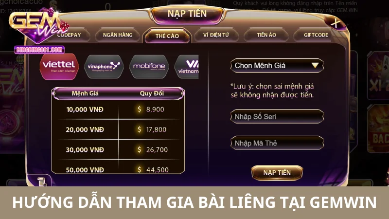 Review Chi Tiết Game Bài Liêng Chơi Tại Cổng Game Gemwin 5 Các bước truy cập bài liêng tại Gemwin nhanh và đơn giản
